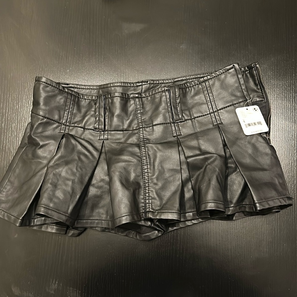 Free peoples vegan leather micro skort
